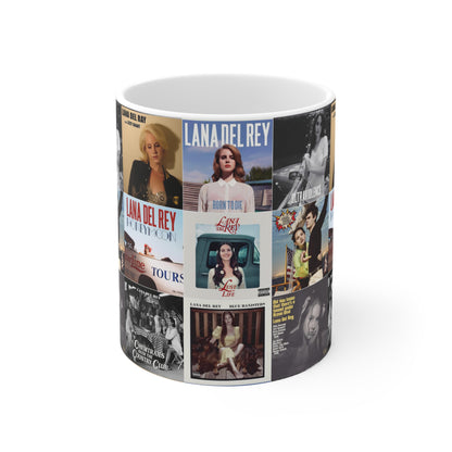 Lana Del Rey Album Cover Collage White Ceramic Mug