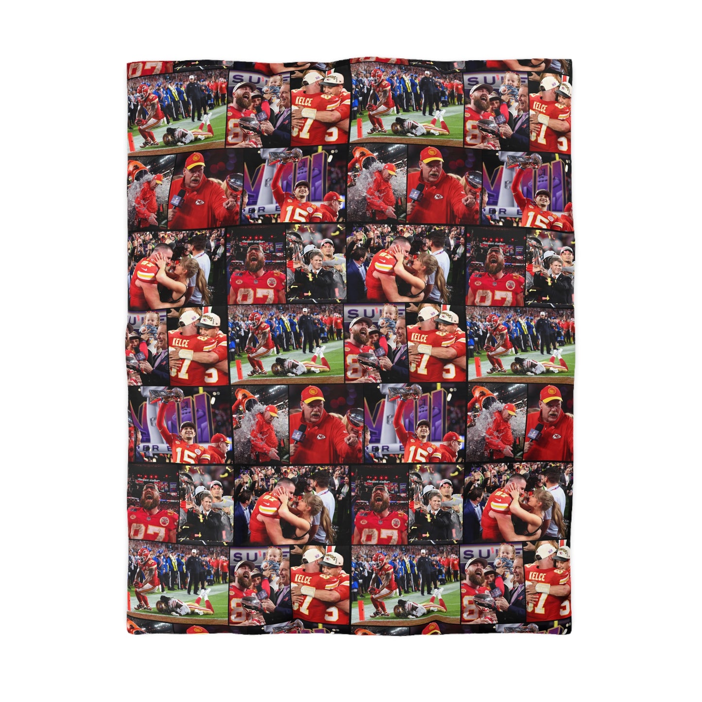 Kansas City Chiefs Superbowl LVIII Championship Victory Collage Microfiber Duvet Cover