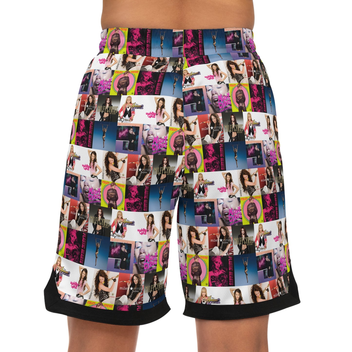 Miley Cyrus Album Cover Collage Basketball Rib Shorts