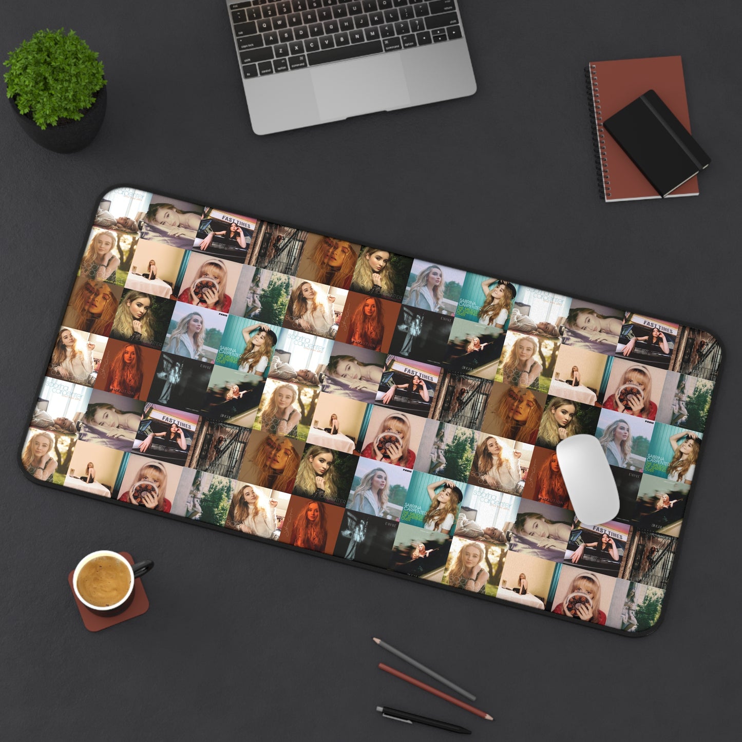 Sabrina Carpenter Album Cover Collage Desk Mat