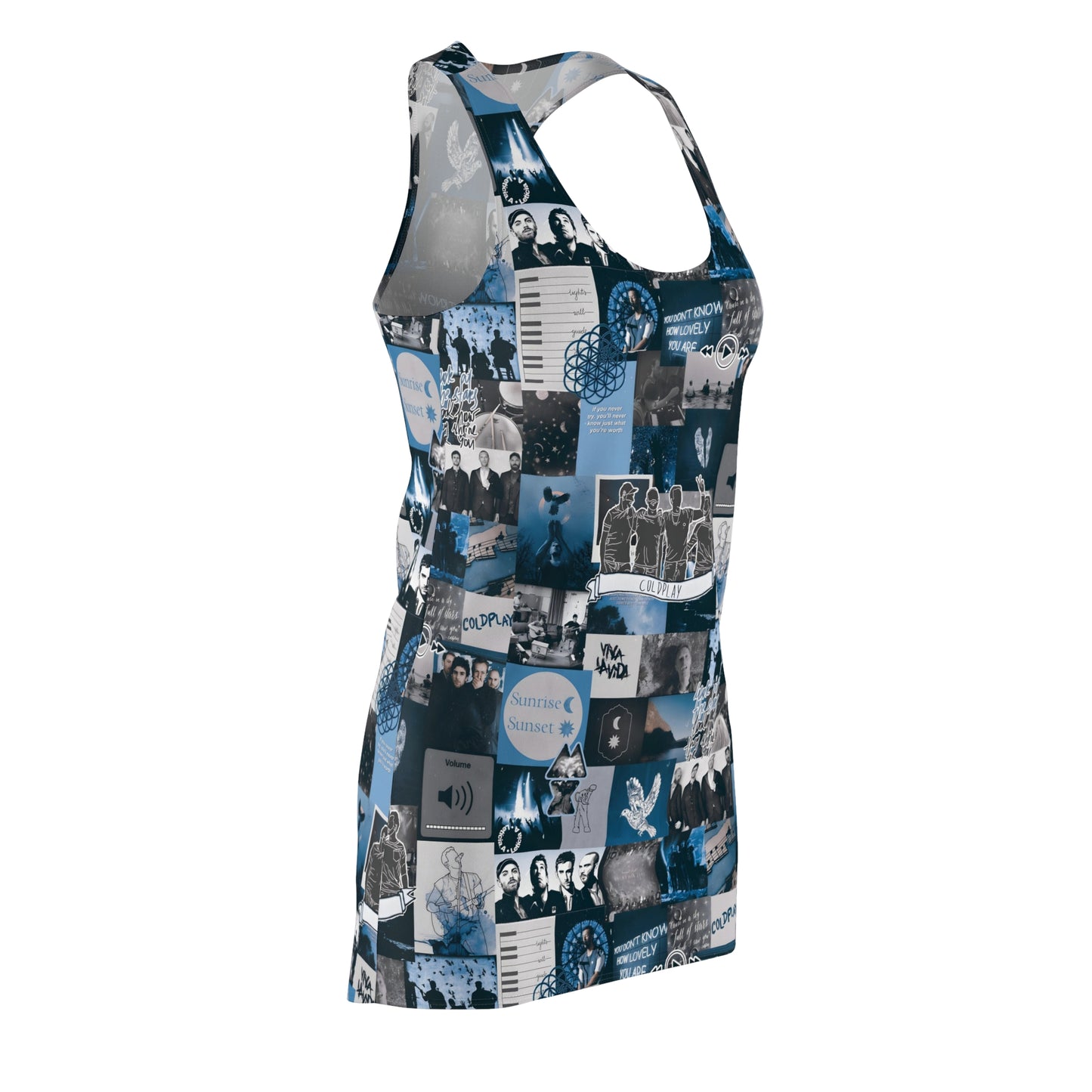 Coldplay Sunrise Sunset Collage Women's Cut & Sew Racerback Dress