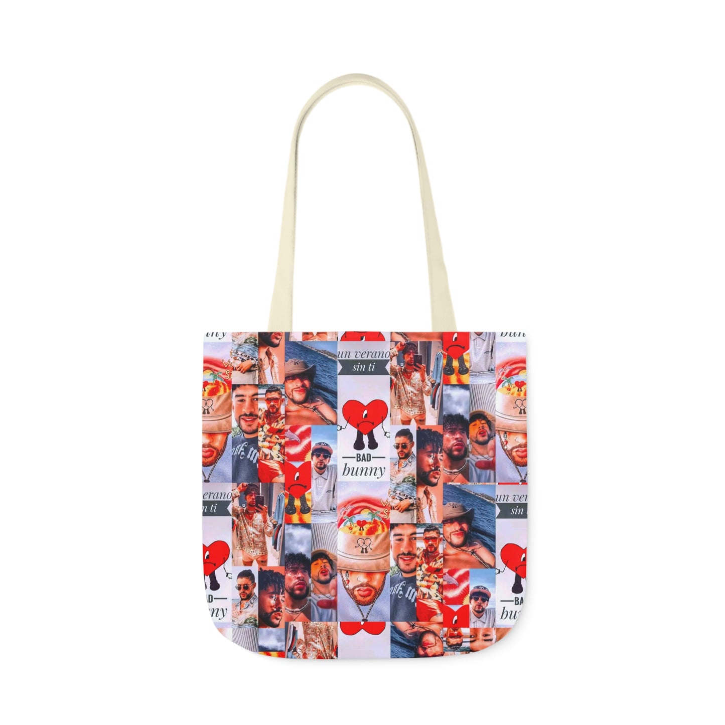 Bad Bunny Un Verano Sin Ti Photo Collage Polyester Canvas Tote Bag