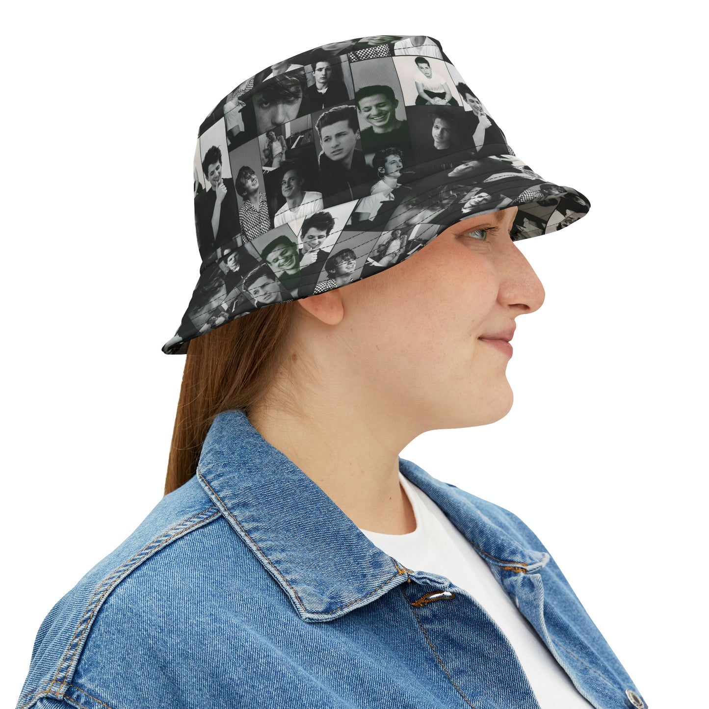 Charlie Puth Black And White Portraits Collage Bucket Hat