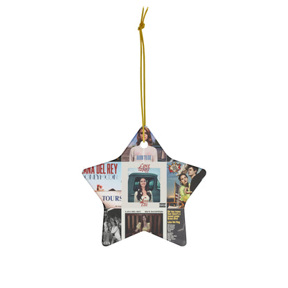 Lana Del Rey Album Cover Collage Ceramic Ornament