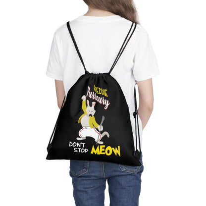 Queen Don't Stop Meow Freddie Purrcury Outdoor Drawstring Bag