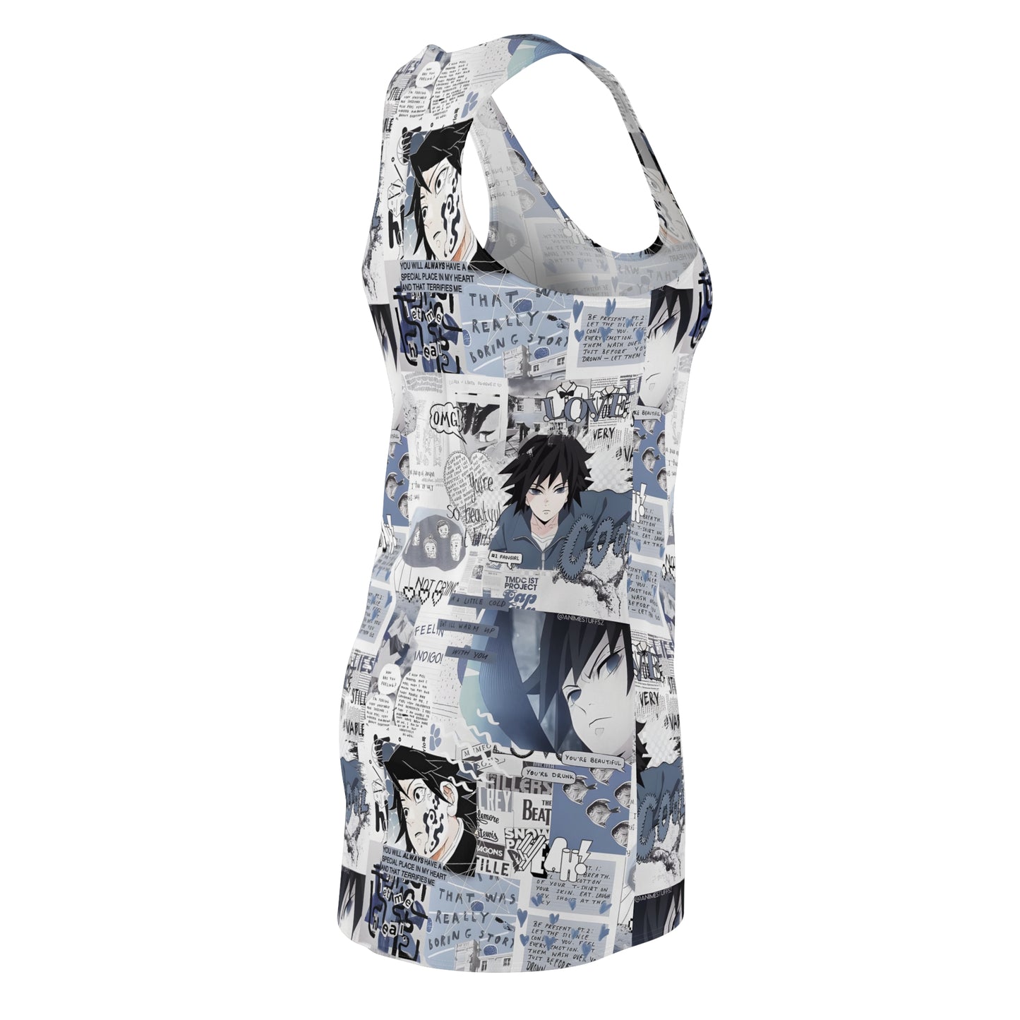 Demon Slayer Giyu Aesthetic Collage Women's Cut & Sew Racerback Dress