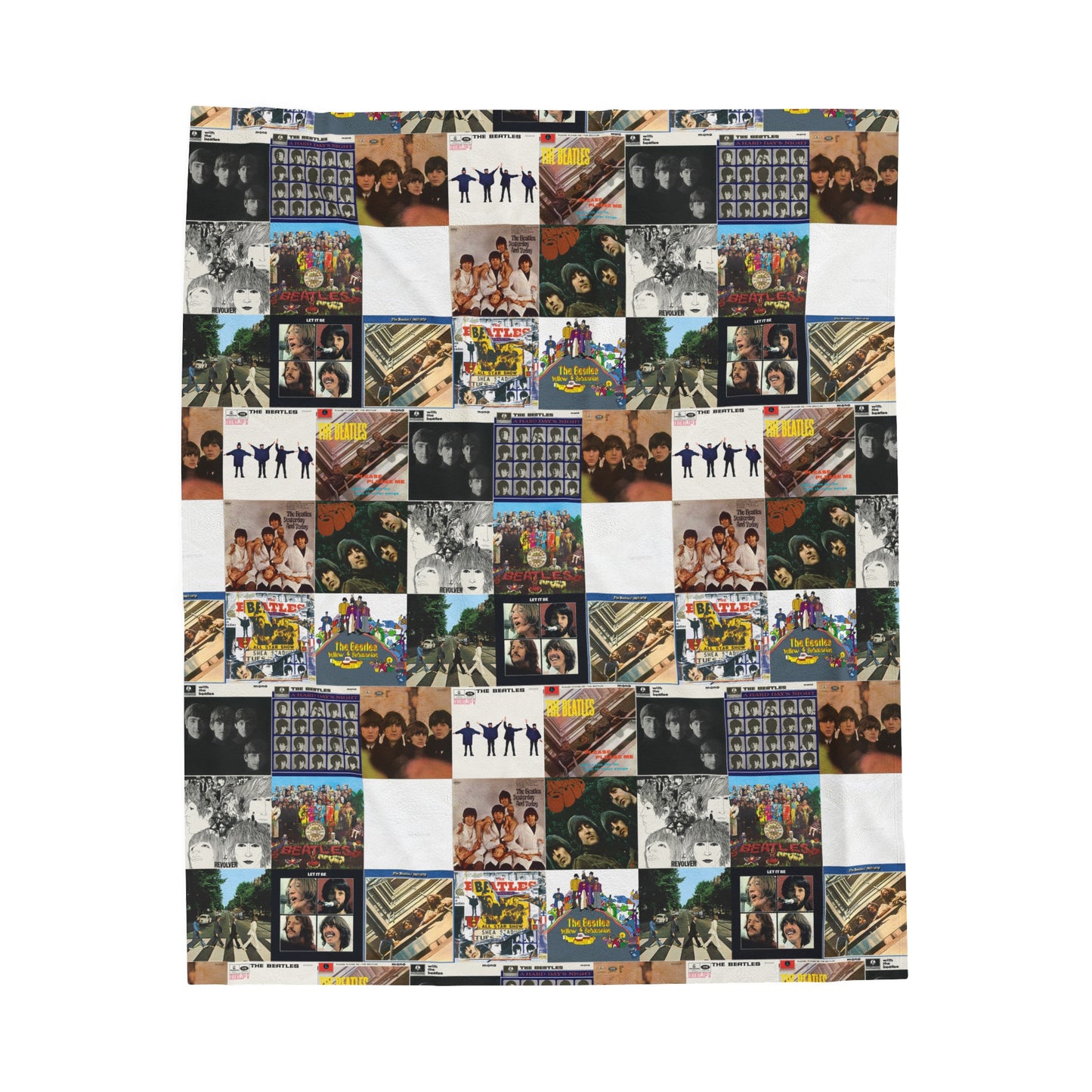 The Beatles Album Cover Collage Velveteen Plush Blanket