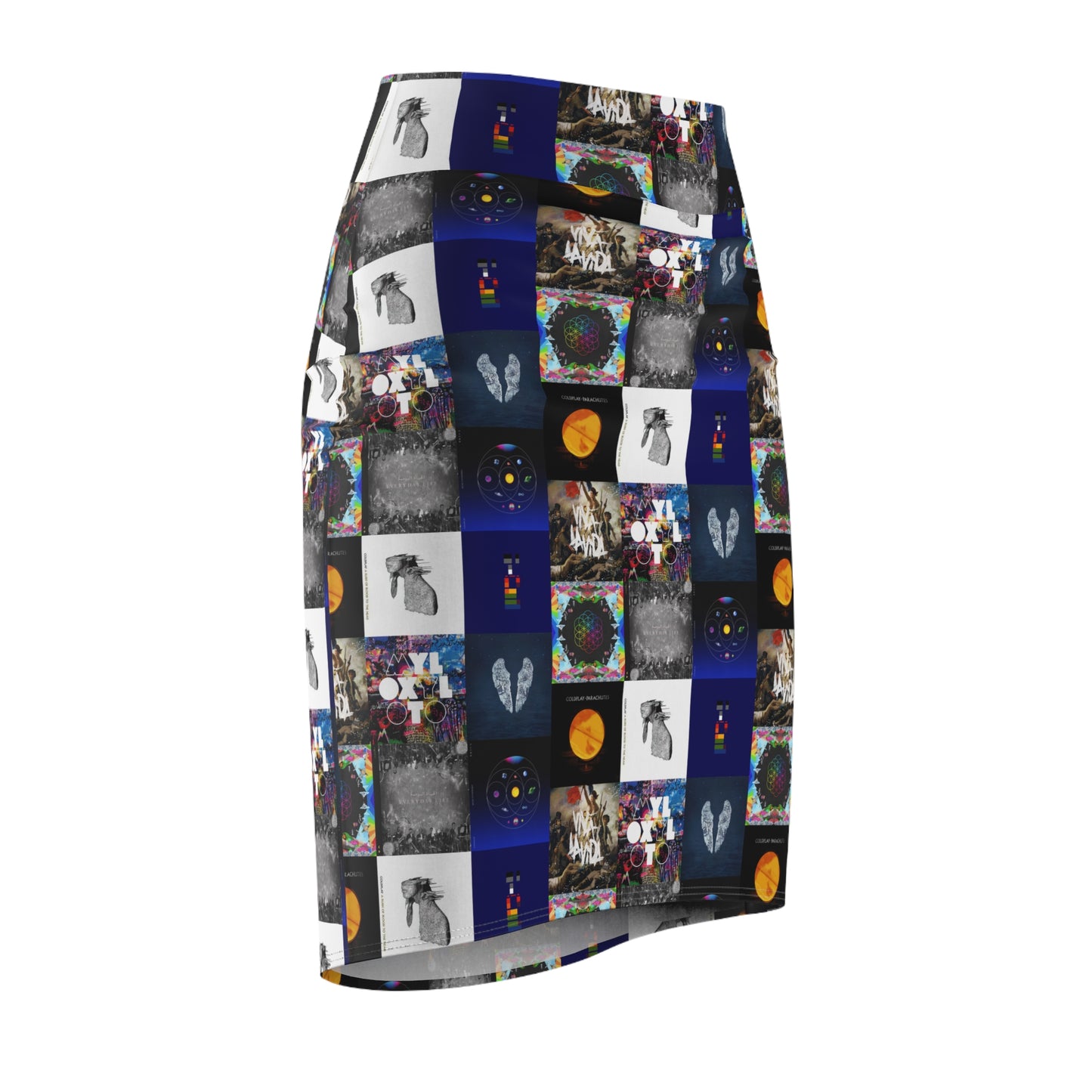 Colplay Album Cover Collage Women's Pencil Skirt