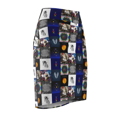 Colplay Album Cover Collage Women's Pencil Skirt