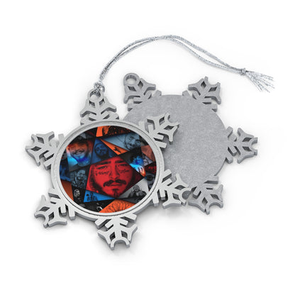 Post Malone Crystal Portaits Collage Pewter Snowflake Ornament