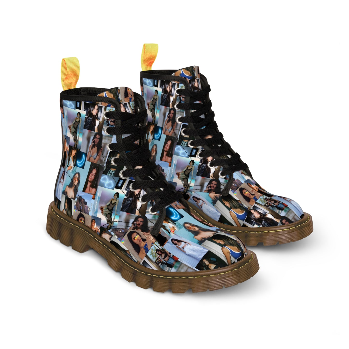 Madison Beer Mind In The Clouds Collage Women's Canvas Boots