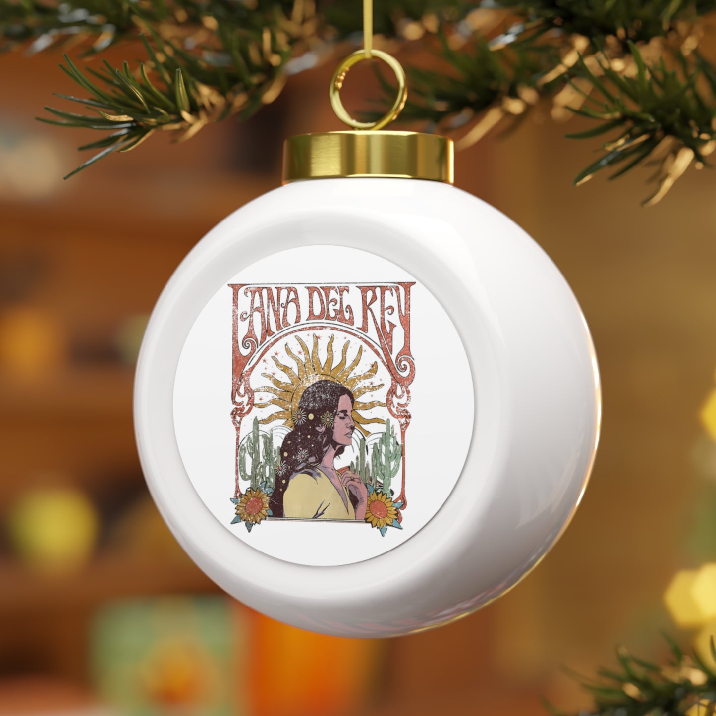 Lana Del Rey Vintage Artwork Christmas Ball Ornament