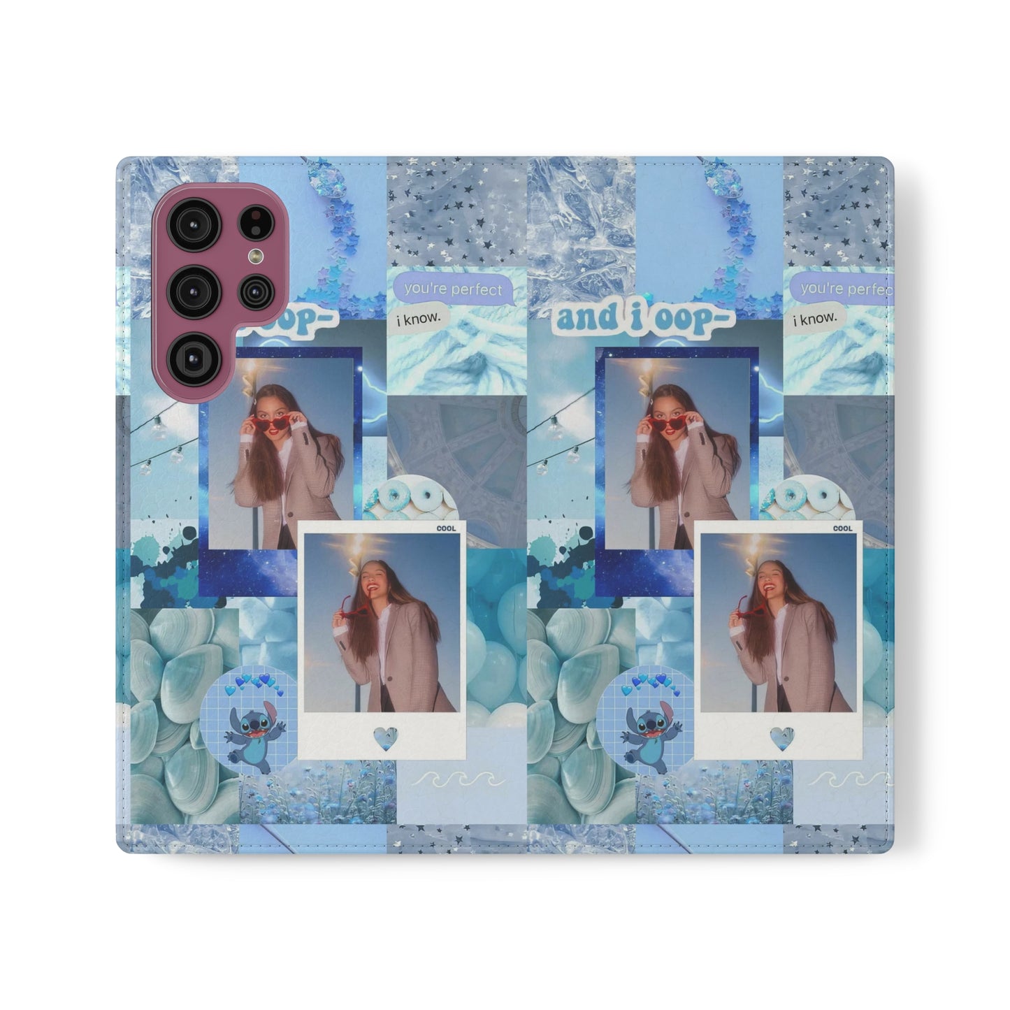 Olivia Rodrigo Light Blue Aesthetic Collage Phone Flip Case