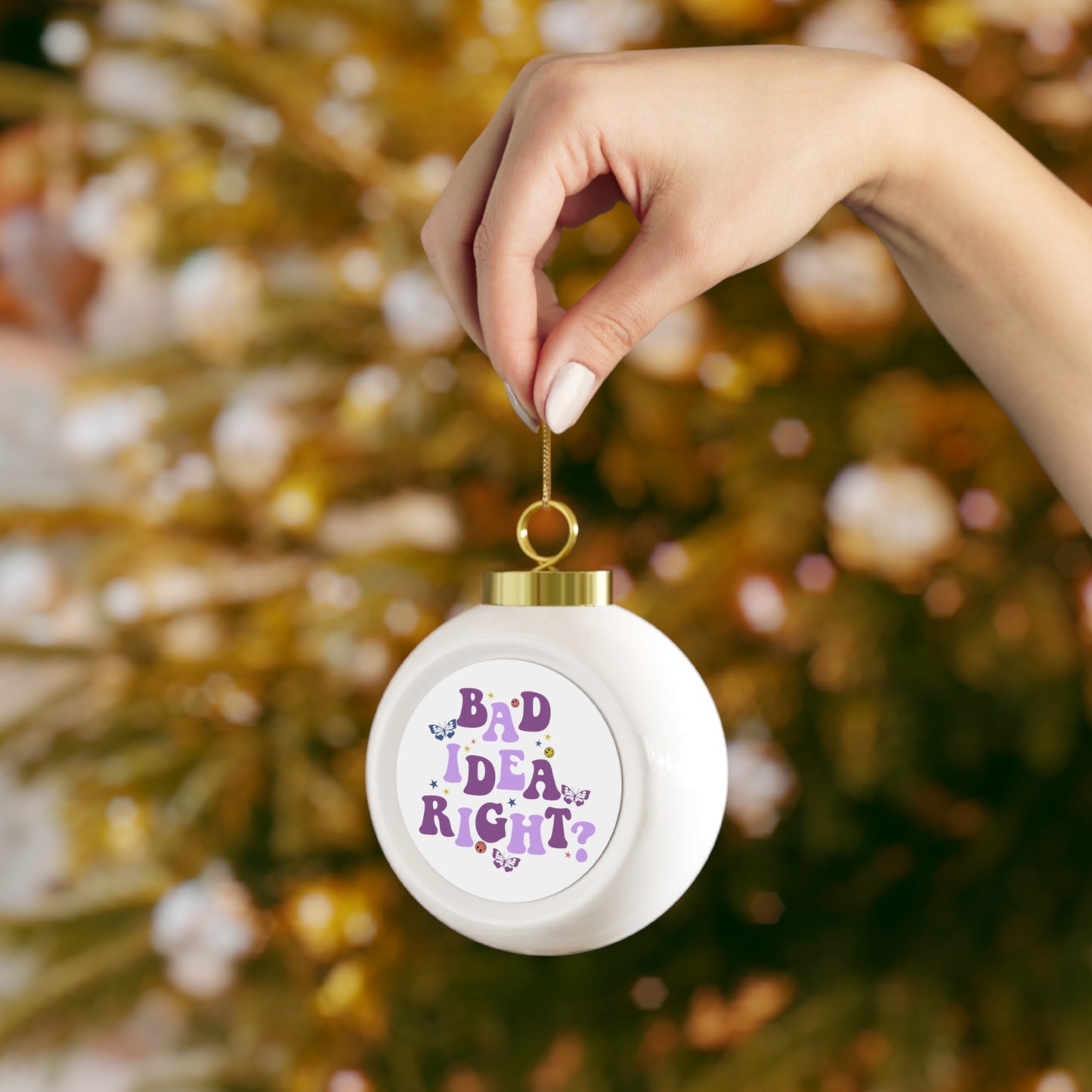 Olivia Rodrigo Bad Idea Right? Christmas Ball Ornament