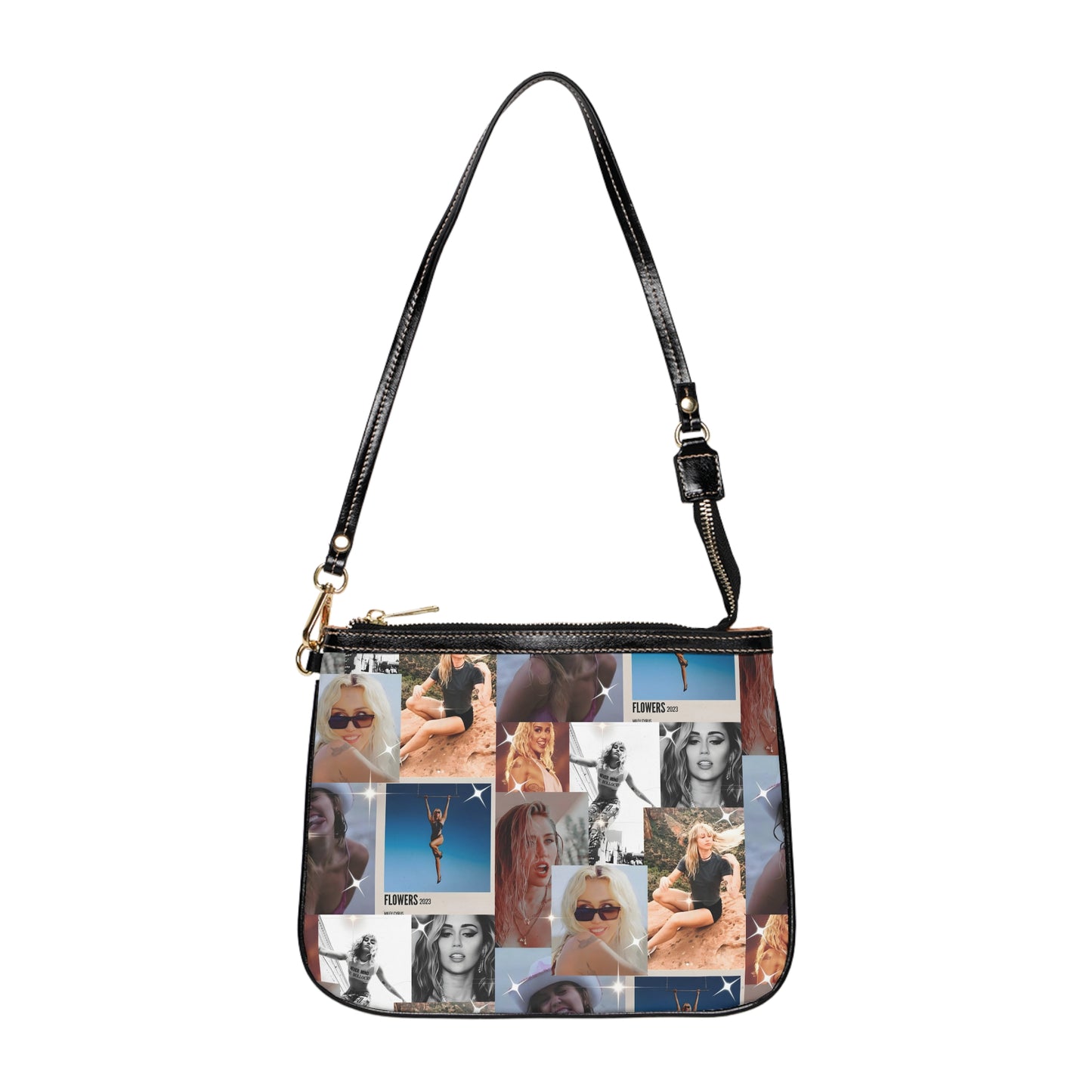 Miley Cyrus Flowers Photo Collage Small Shoulder Bag