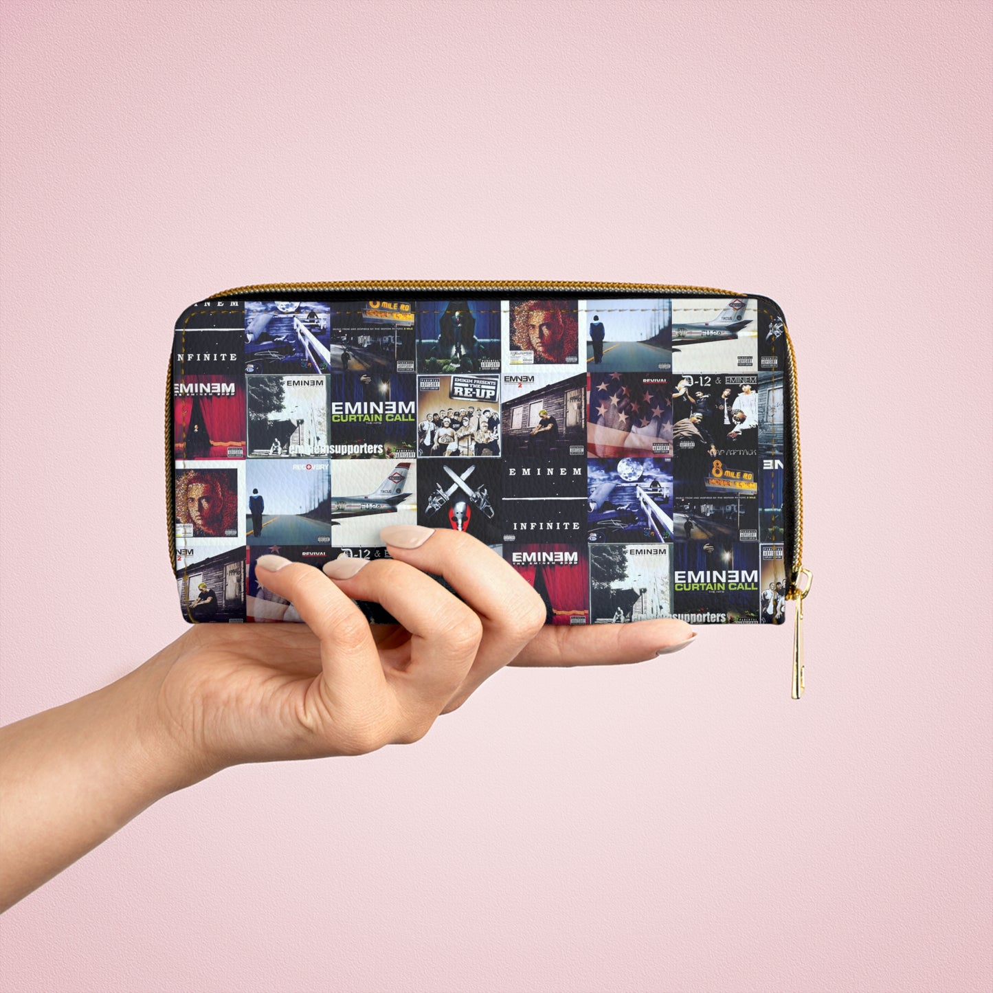 Eminem Album Art Cover Collage Zipper Wallet