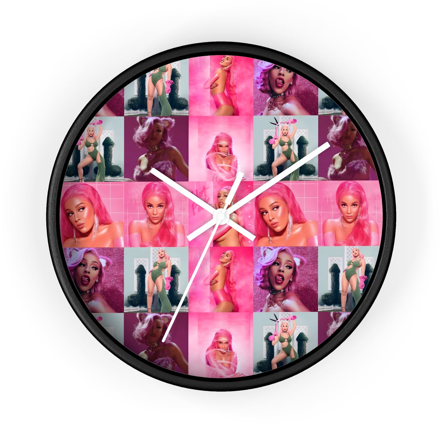 Doja Cat Hot Pink Mosaic Wall Clock