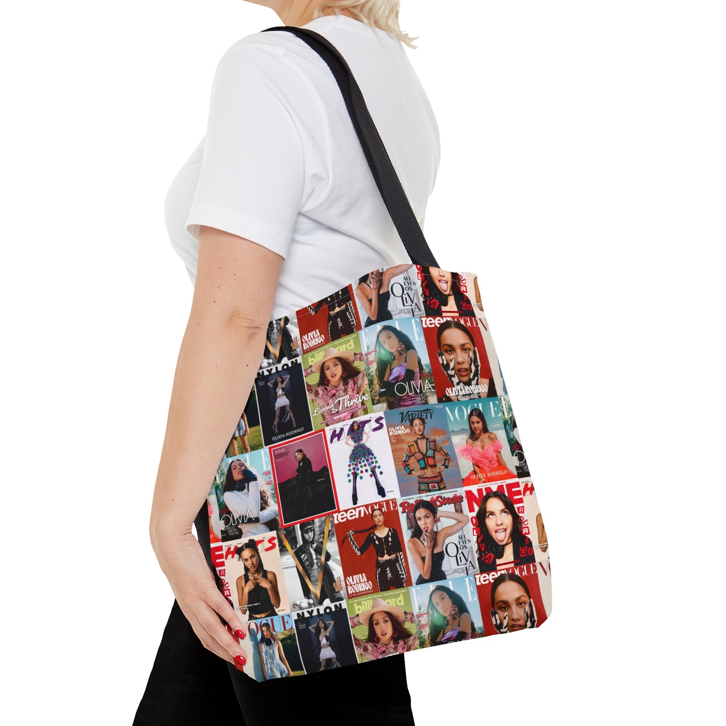 Olivia Rodrigo Magazine Cover Collage Pattern Tote Bag