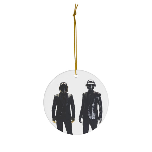 Daft Punk Standing In Black Suits Ceramic Ornament