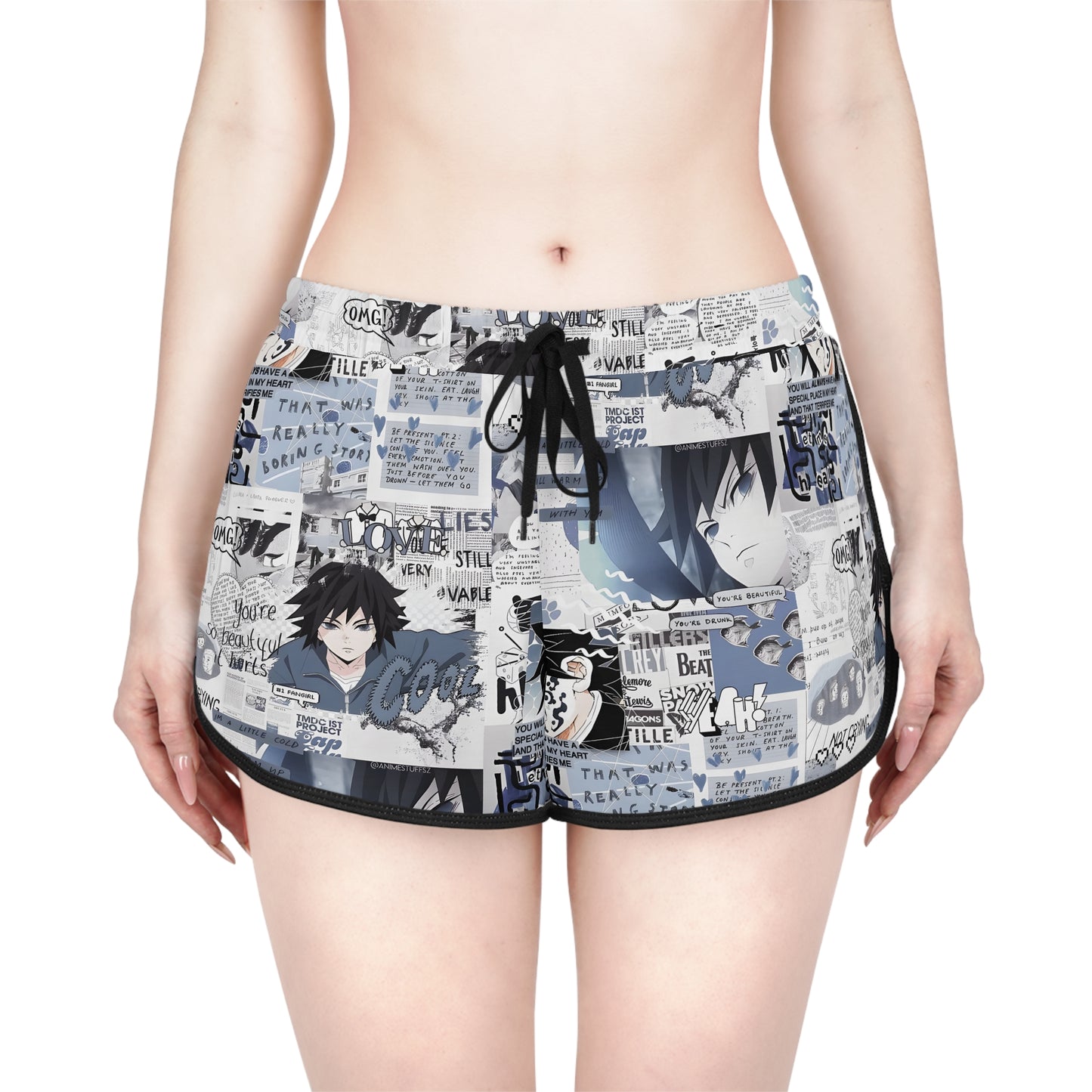 Demon Slayer Giyu Aesthetic Collage Women's Relaxed Shorts