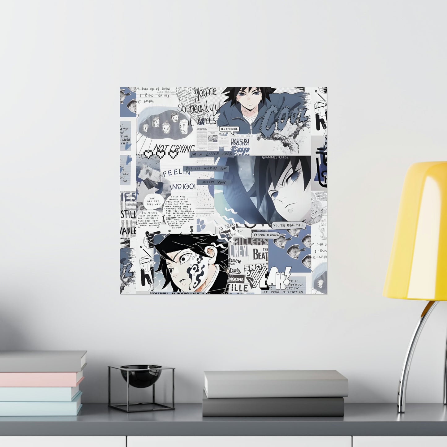 Demon Slayer Giyu Aesthetic Collage Matte Vertical Poster