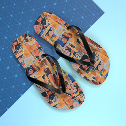 Naruto Uzumaki Sunflower Blaze Collage Flip Flops