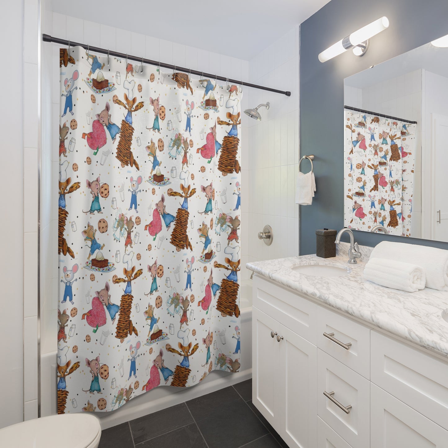 If You Give A Mouse A Cookie Collage Shower Curtains