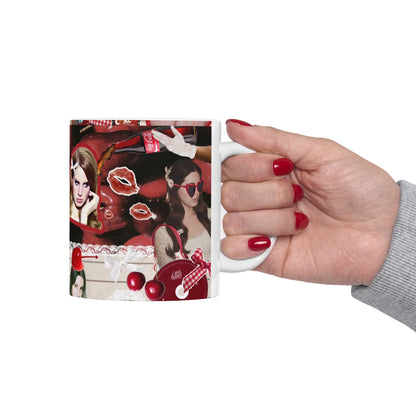 Lana Del Rey Cherry Coke Collage White Ceramic Mug