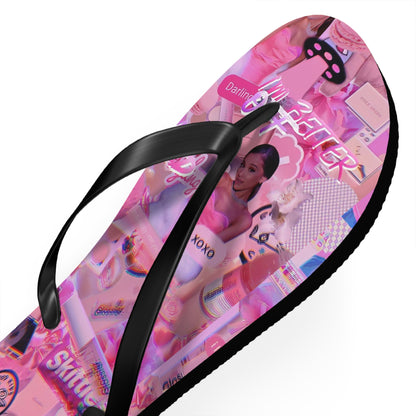 Ariana Grande Purple Vibes Collage Flip Flops