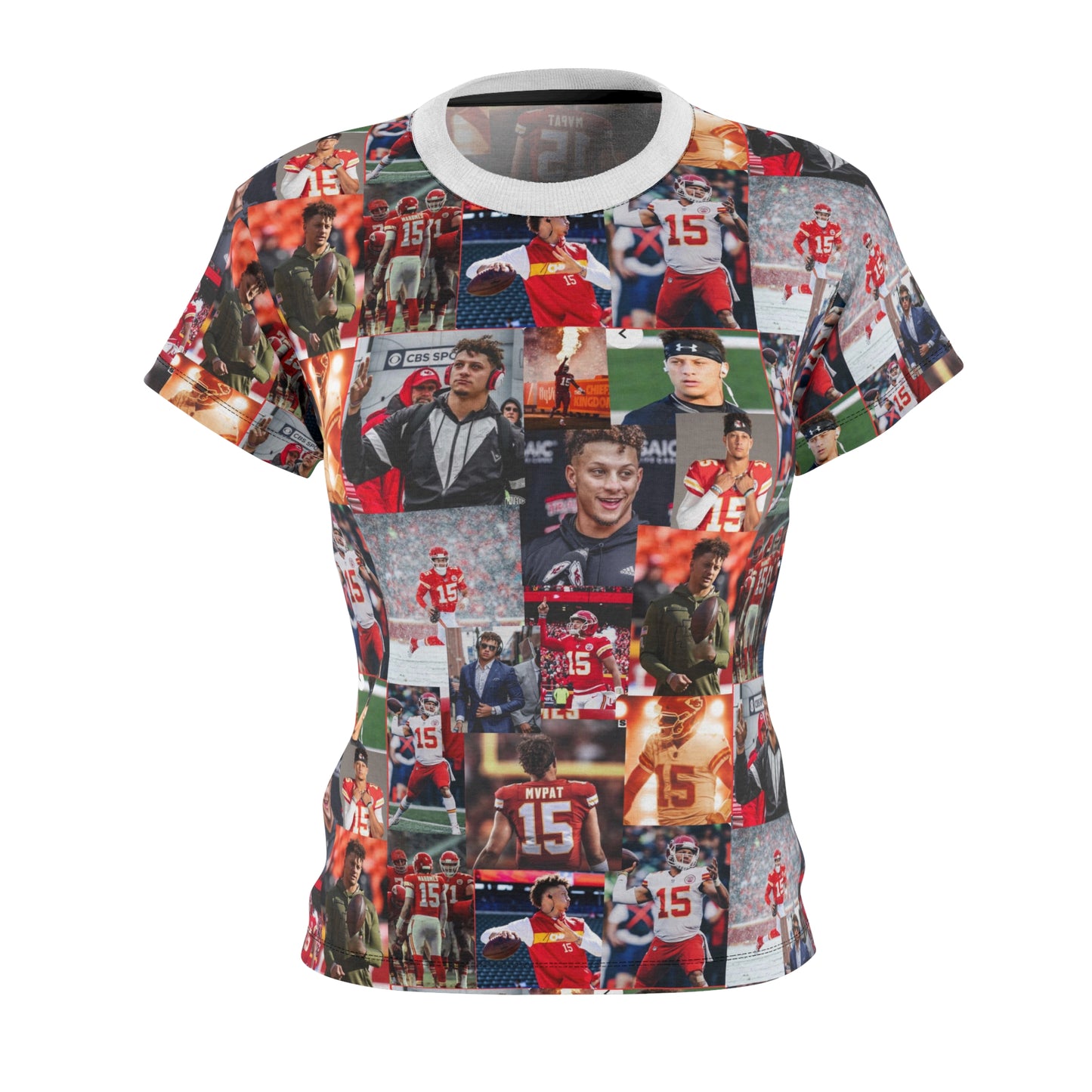 Patrick Mahomes Chiefs MVPAT Photo Collage Women's Cut & Sew Tee