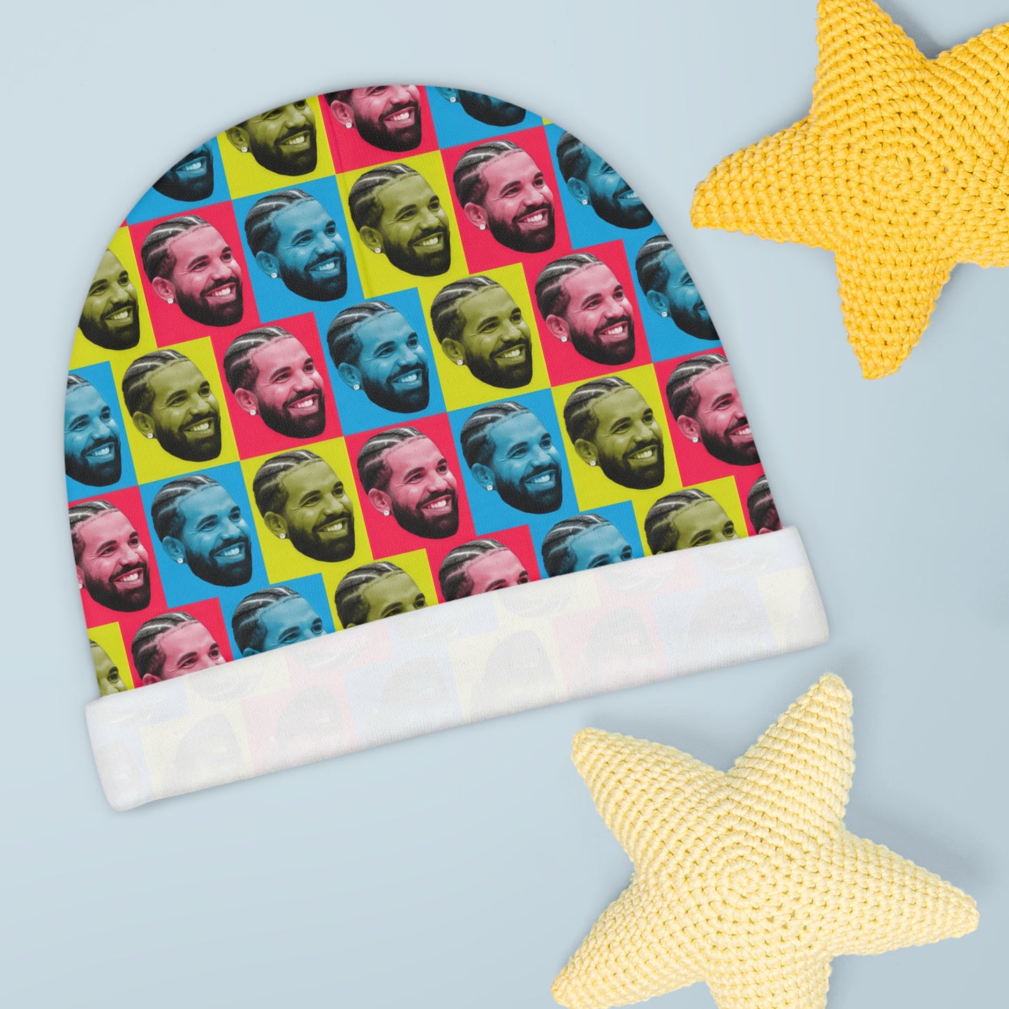 Drake Colored Checker Faces Baby Beanie