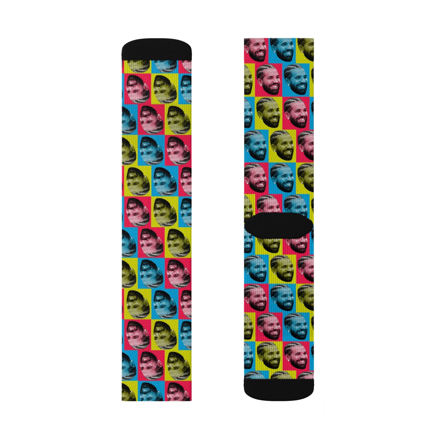 Drake Colored Checker Faces Tube Socks