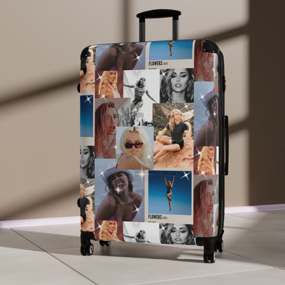 Miley Cyrus Flowers Photo Collage Suitcase