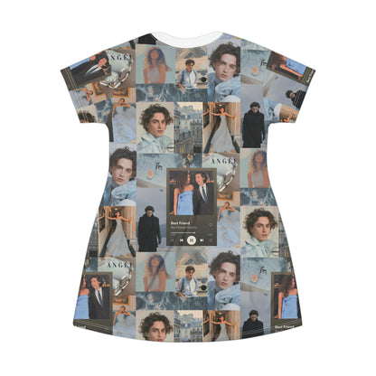 Timothee Chalamet And Zendaya Best Friend Collage T-Shirt Dress