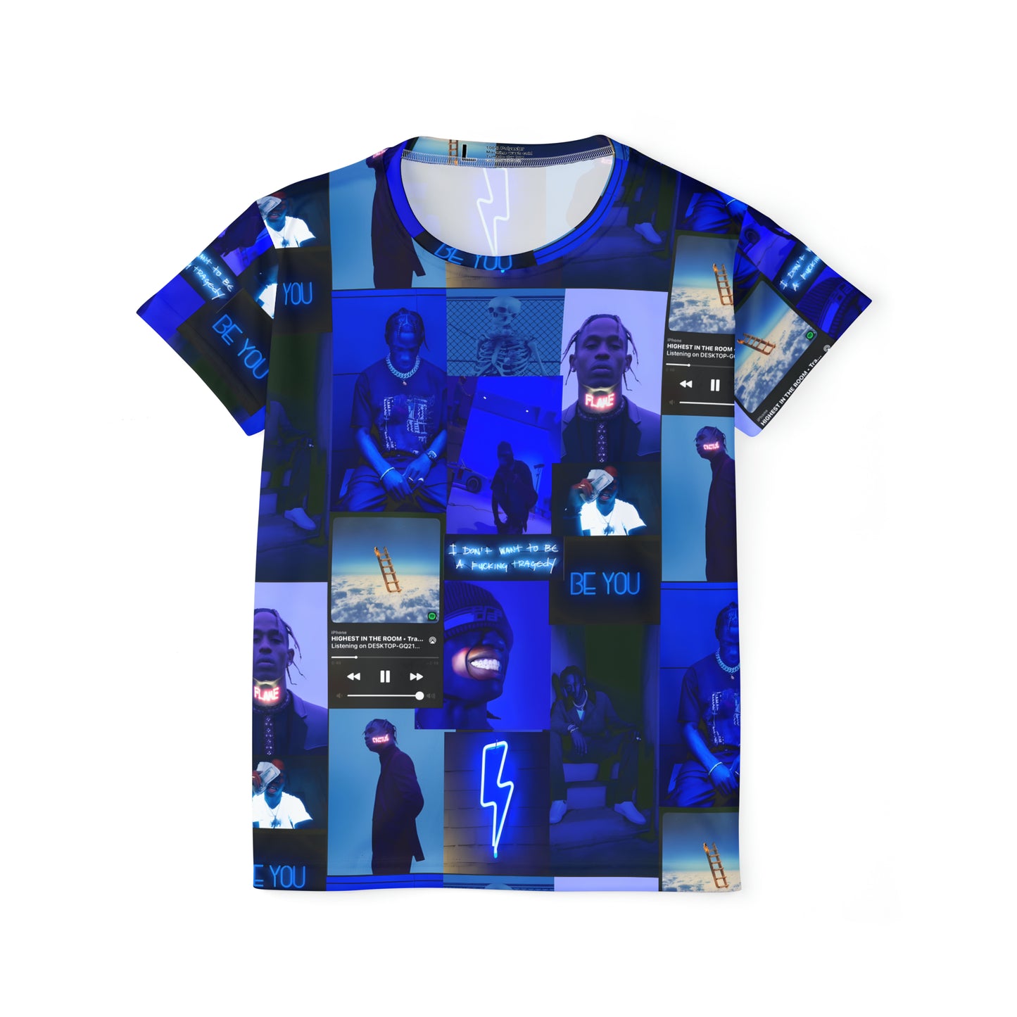 Travis Scott Blue Aesthetic Collage Women's Sports Jersey