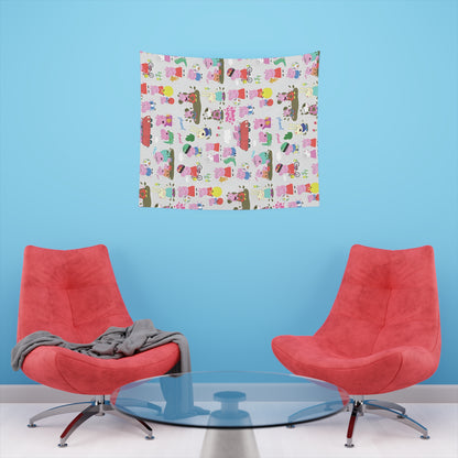 Peppa Pig Oink Oink Collage Printed Wall Tapestry