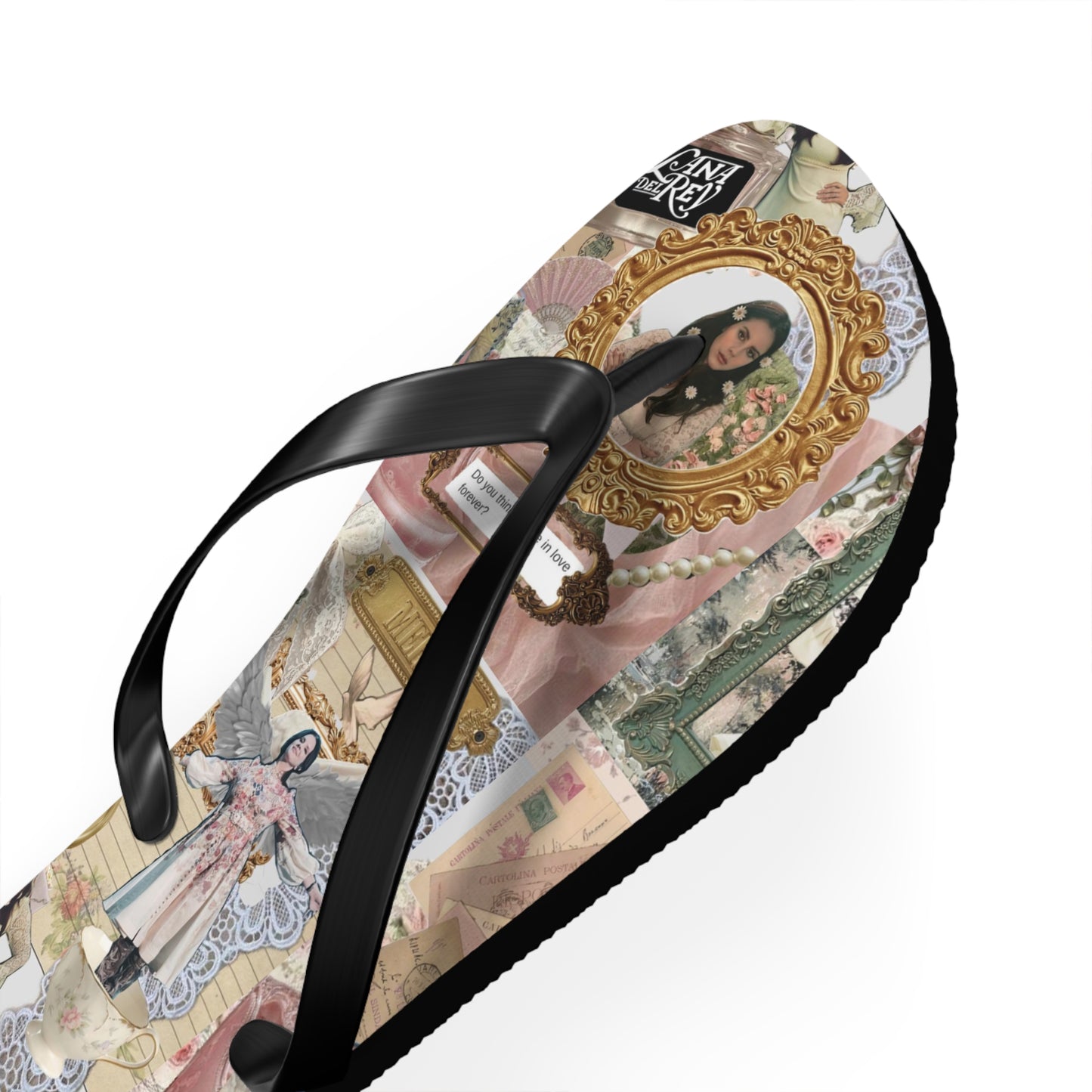 Lana Del Rey Victorian Collage Flip Flops