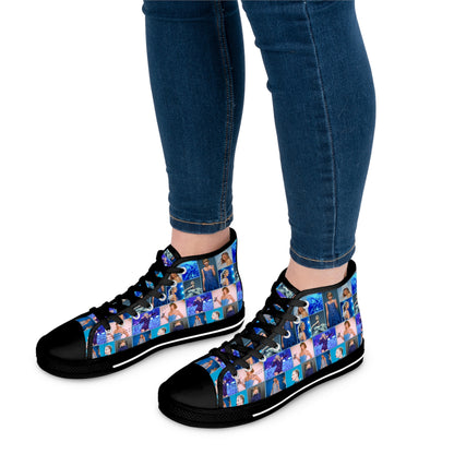 Taylor Swift Blue Dreams Collage High Top Sneakers for Swiftie Women