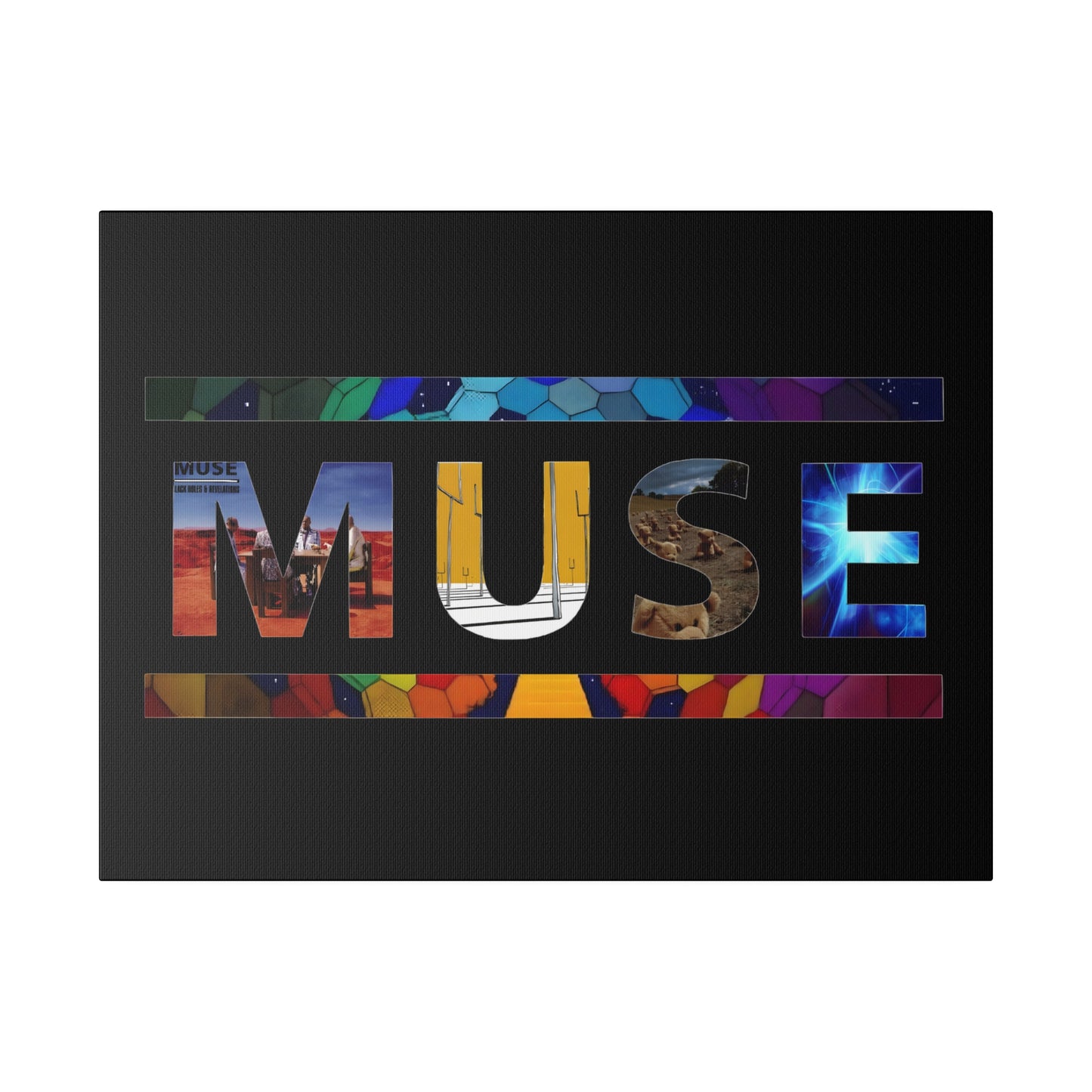 Muse Album Art Letters Thin Matte Stretched Canvas