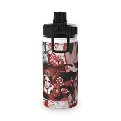 Lana Del Rey Cherry Coke Collage Stainless Steel Sports Lid Water Bottle