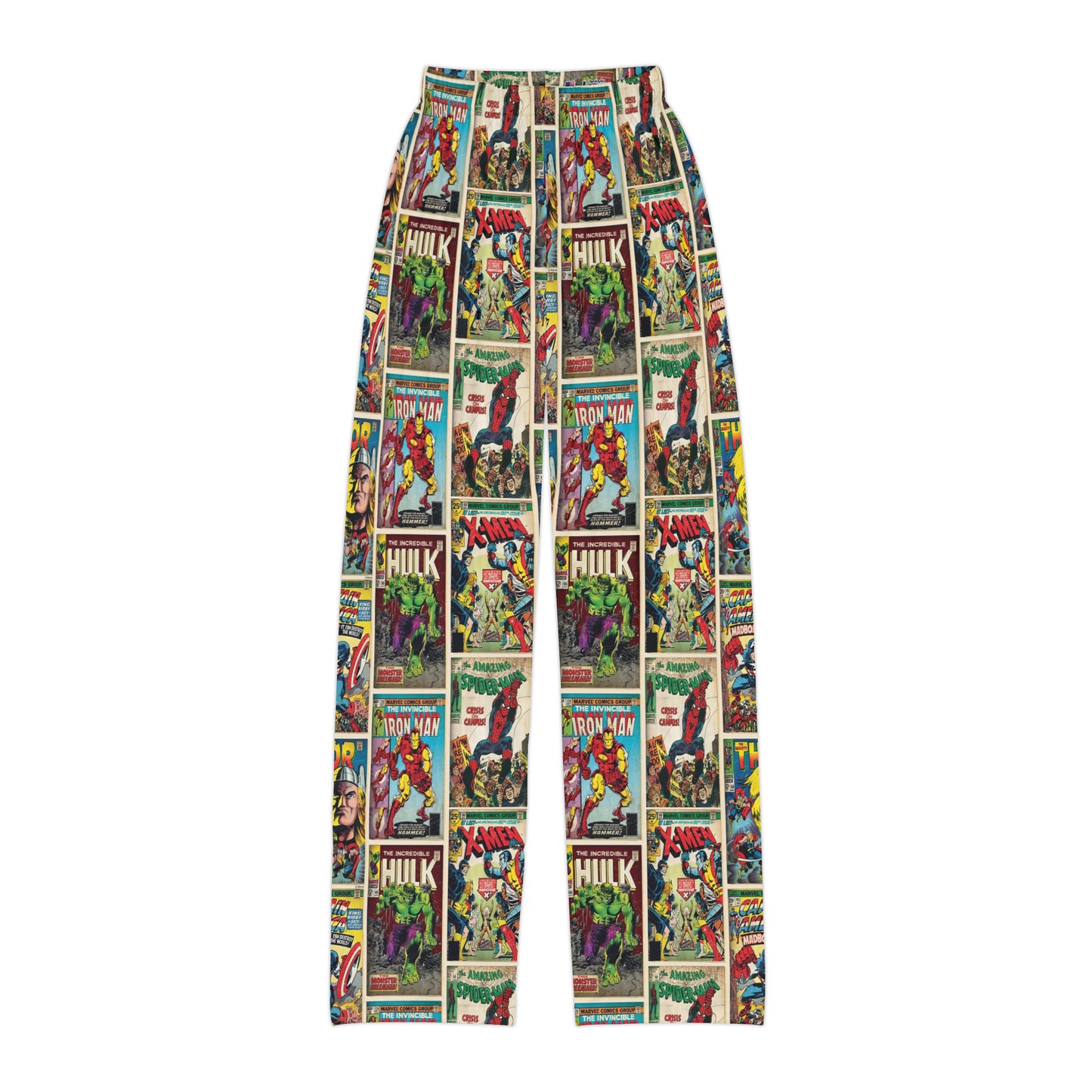 Marvel Comic Book Cover Collage Kids Pajama Pants