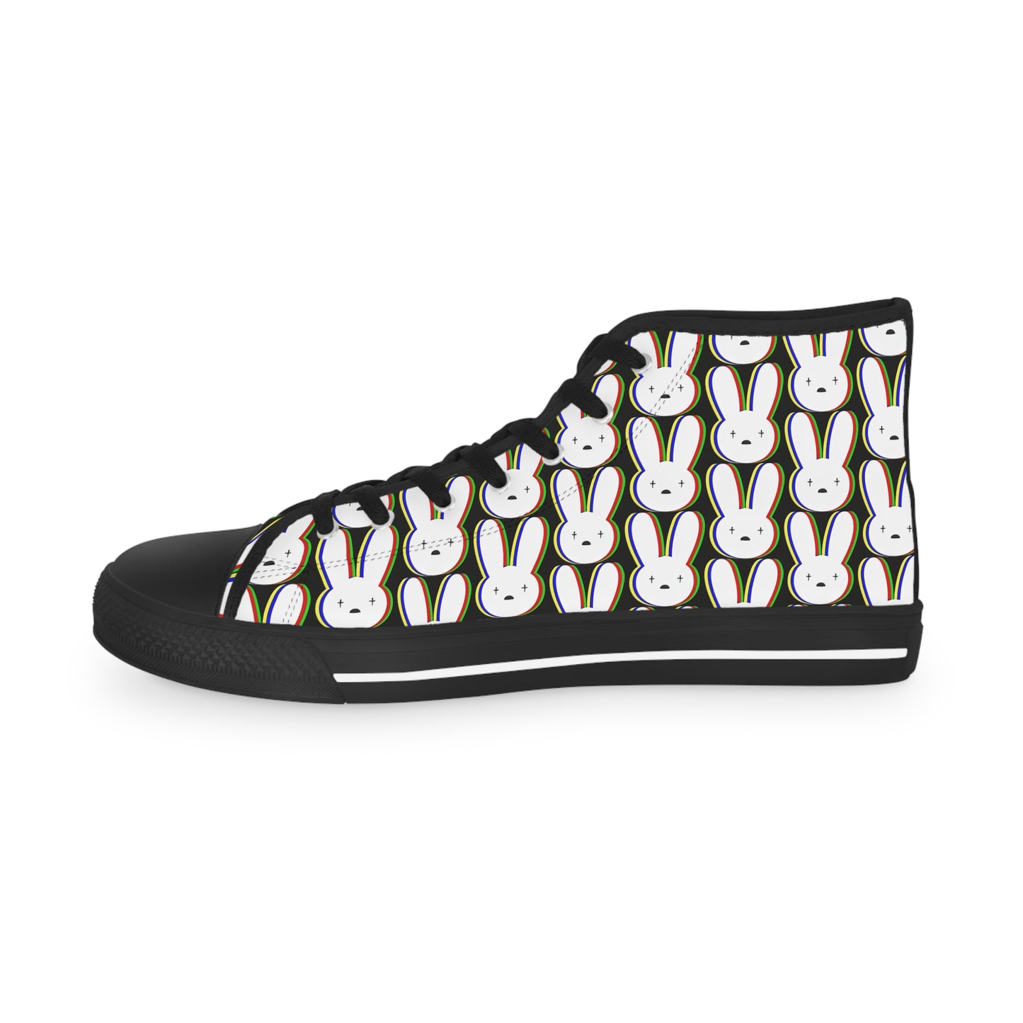 Bad Bunny Logo Pattern Men's High Top Sneakers