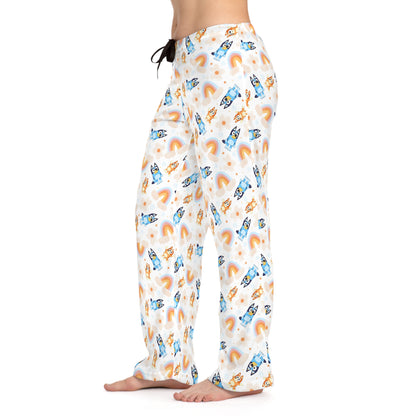 Bluey Rainbows & Flowers Pattern Women's Pajama Pants