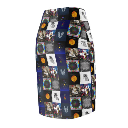 Colplay Album Cover Collage Women's Pencil Skirt