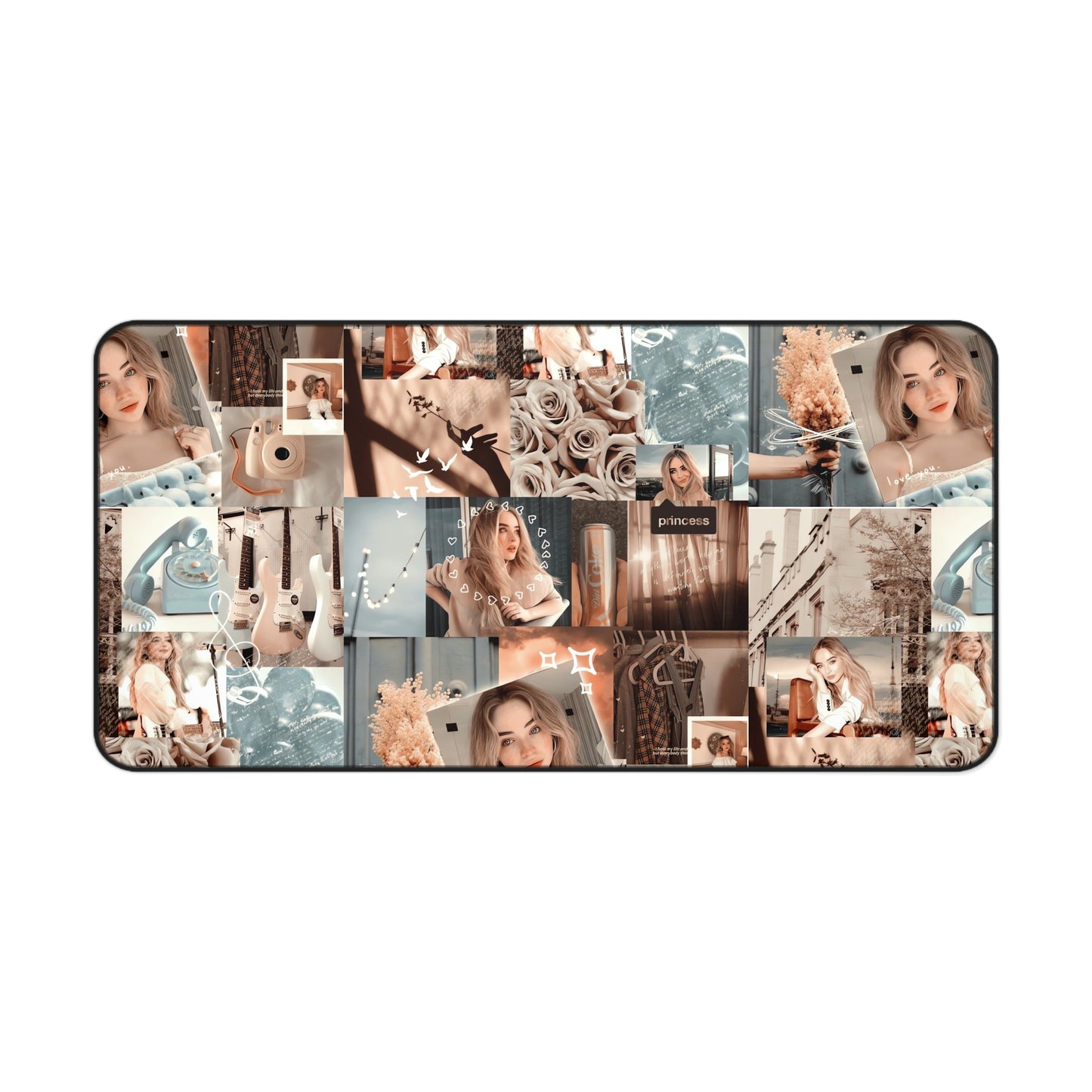 Sabrina Carpenter Peachy Princess Collage Desk Mat