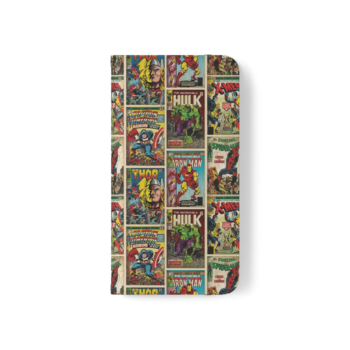 Marvel Comic Book Cover Collage Phone Flip Case