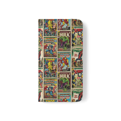 Marvel Comic Book Cover Collage Phone Flip Case