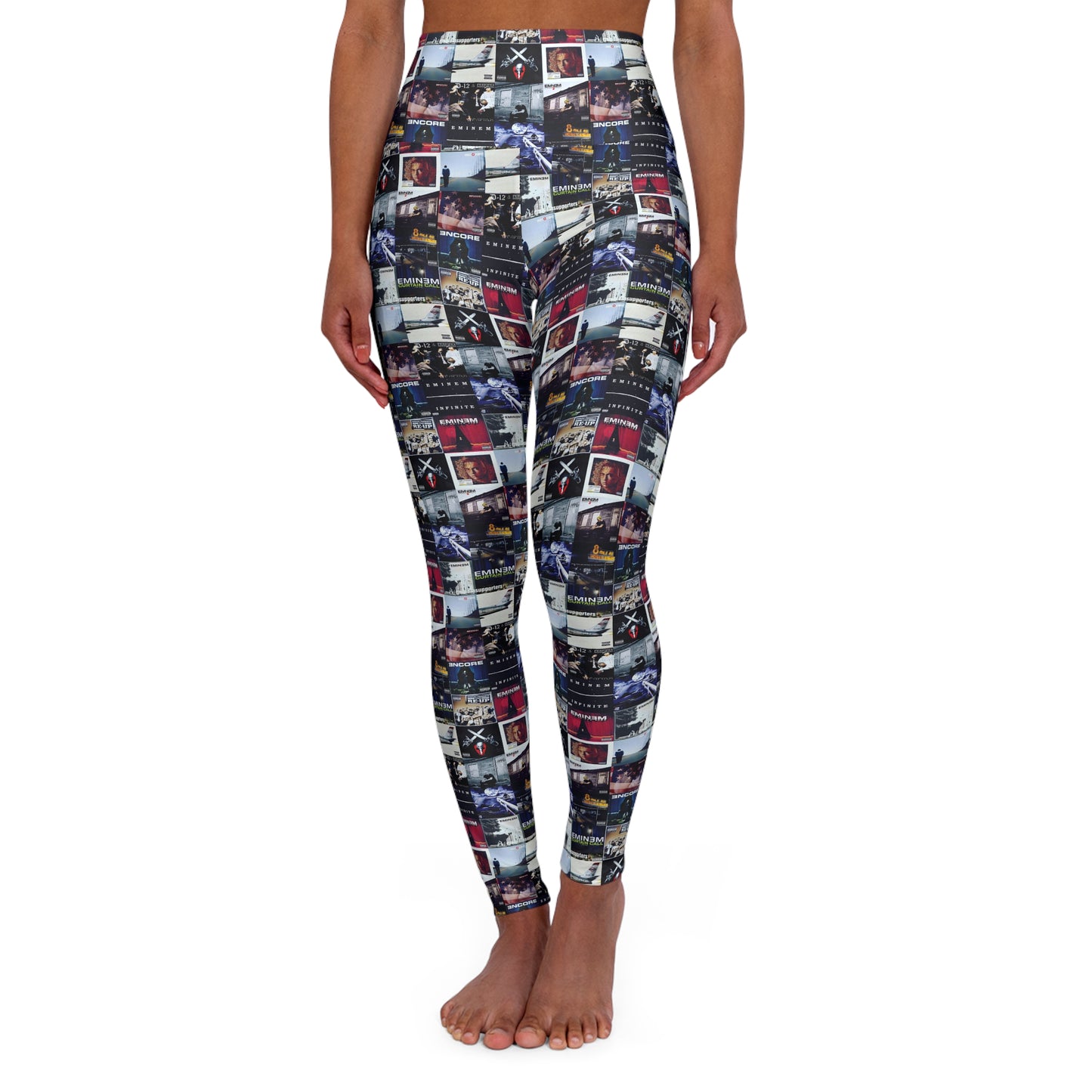 Eminem Album Art Cover Collage High Waisted Yoga Leggings