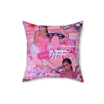 Ariana Grande Purple Vibes Collage Spun Polyester Square Pillow