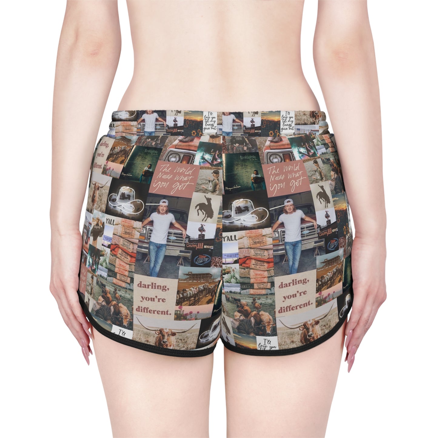 Morgan Wallen Darling You're Different Collage Women's Relaxed Shorts